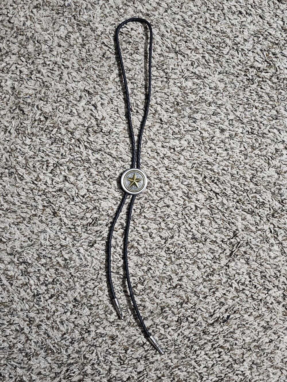 Ivan Western Cowboy Star Bolo Tie with Braided Black Cord
